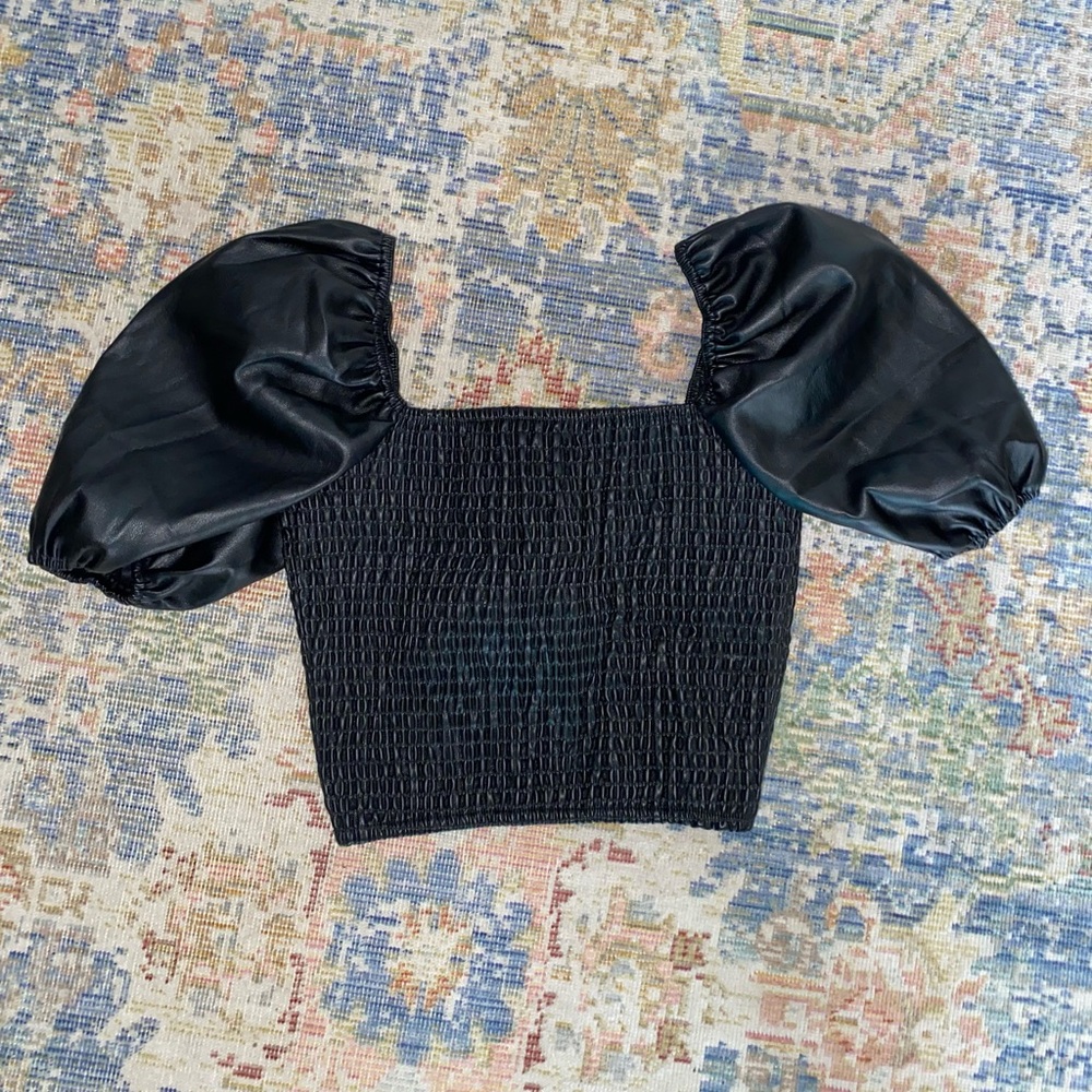 Black leather top